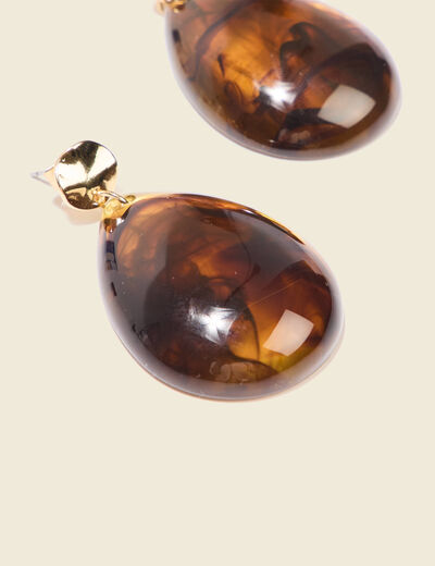 Boucles d'oreilles pendantes marron femme
