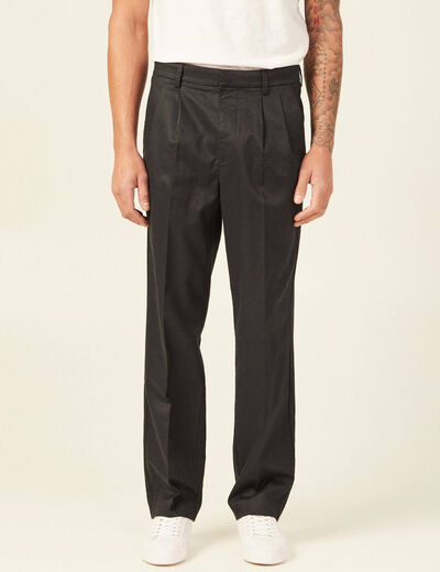 Pantalon chino droit noir homme