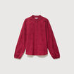 Chemise ample en coton manches longues bordeaux femme