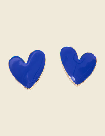 Boucles d'oreilles clous bleu electrique femme