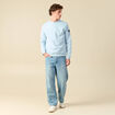Sweat manches longues avec broderie bleu ciel homme