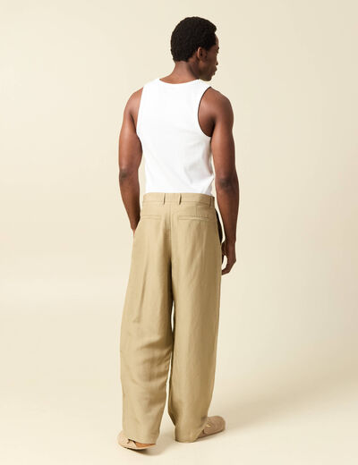 Pantalon droit longueur 32 vert olive homme