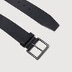 Ceinture large en cuir noir homme