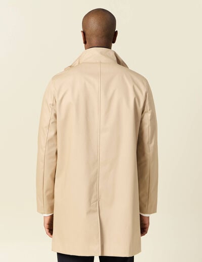 Trench mi-long col montant beige homme