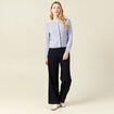 Gilet manches longues col rond bleu marine femme