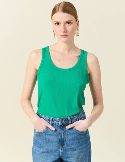 Débardeur éco-responsable vert turquoise femme