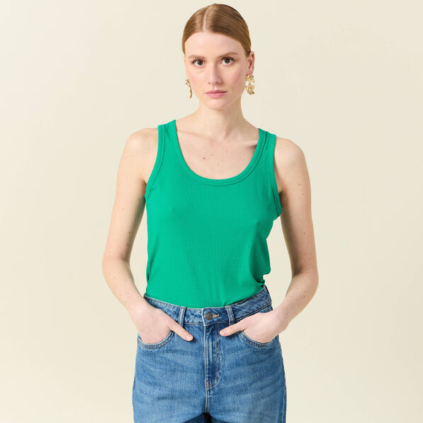 Débardeur éco-responsable vert turquoise femme
