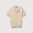 Polo manches courtes col cubain beige homme