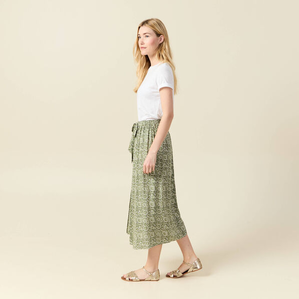 jupe longue portefeuille vert kaki femme Jupe longue portefeuille vert kaki femme