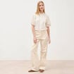 Chemise en coton manches coude creme femme