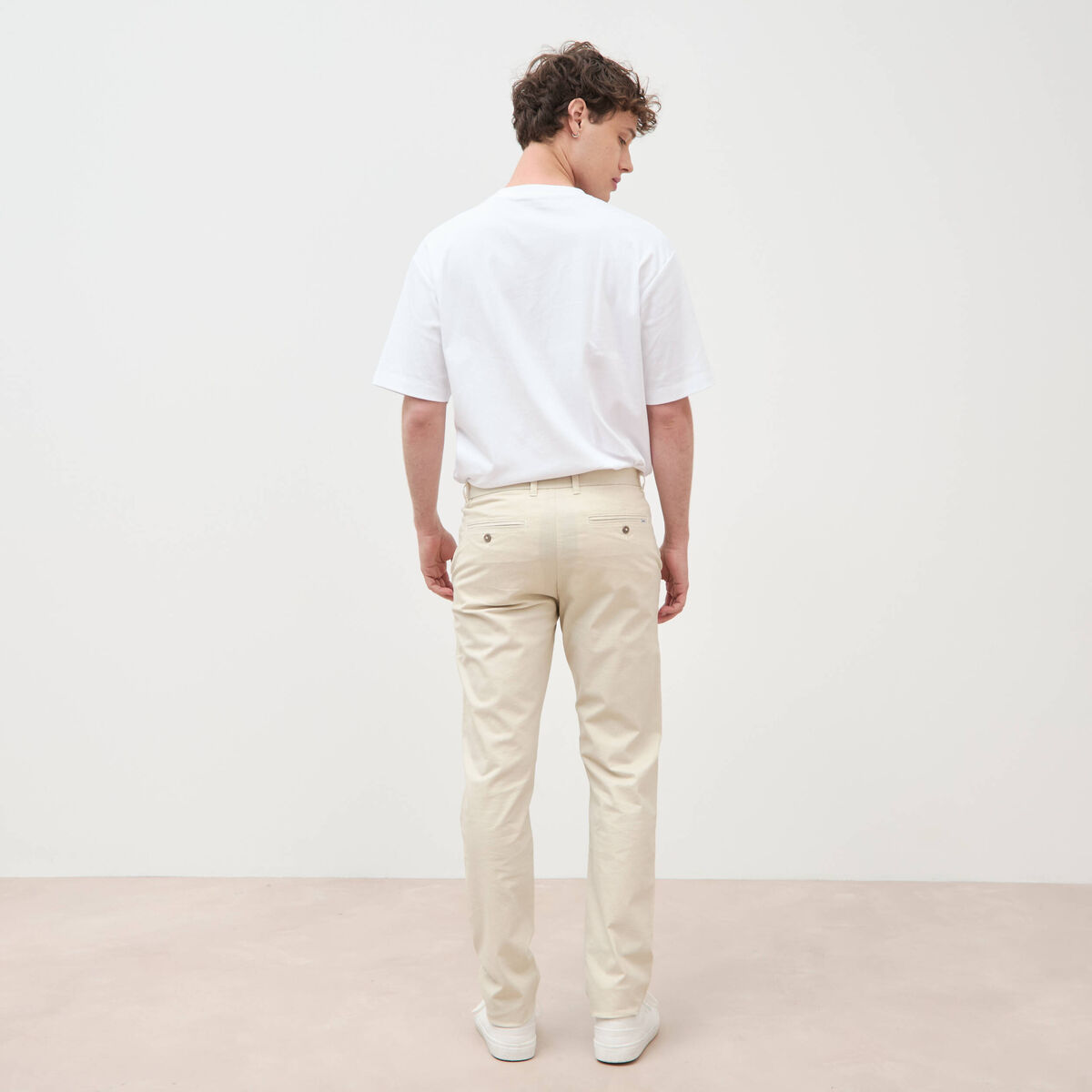 Pantalon chino slim gris homme