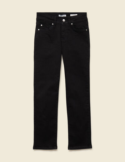 Jeans regular 7/8&egrave;me taille standard denim noir femme