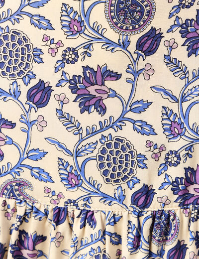 Jupe longue imprimée bleu femme