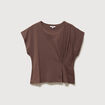 T-shirt manches courtes marron fonc&eacute; femme