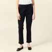 Pantalon chino cigarette bleu foncé femme