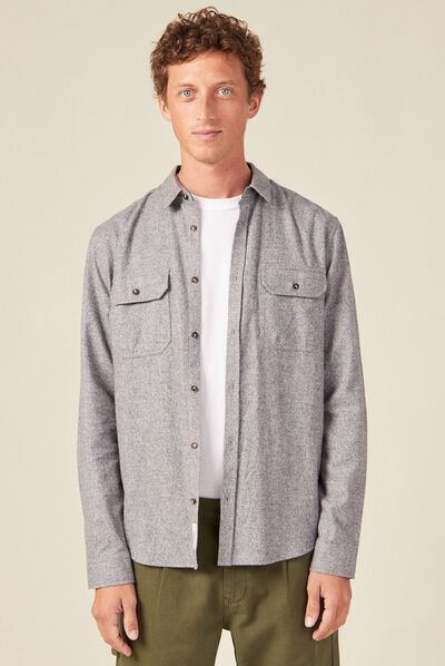 Chemise manches longues ecru homme