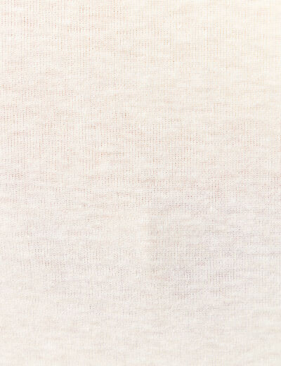 Short cintré manches courtes col rond beige femme