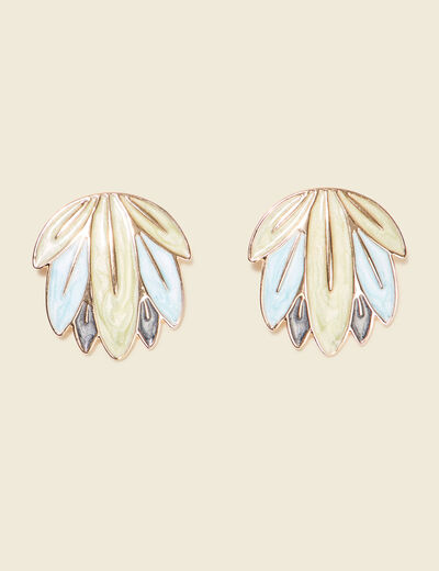 Boucles d'oreilles clous vert pastel femme