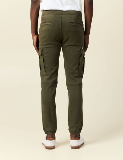 Pantalon battle bas resserré vert kaki homme