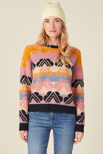 Pull manches longues mauve femme