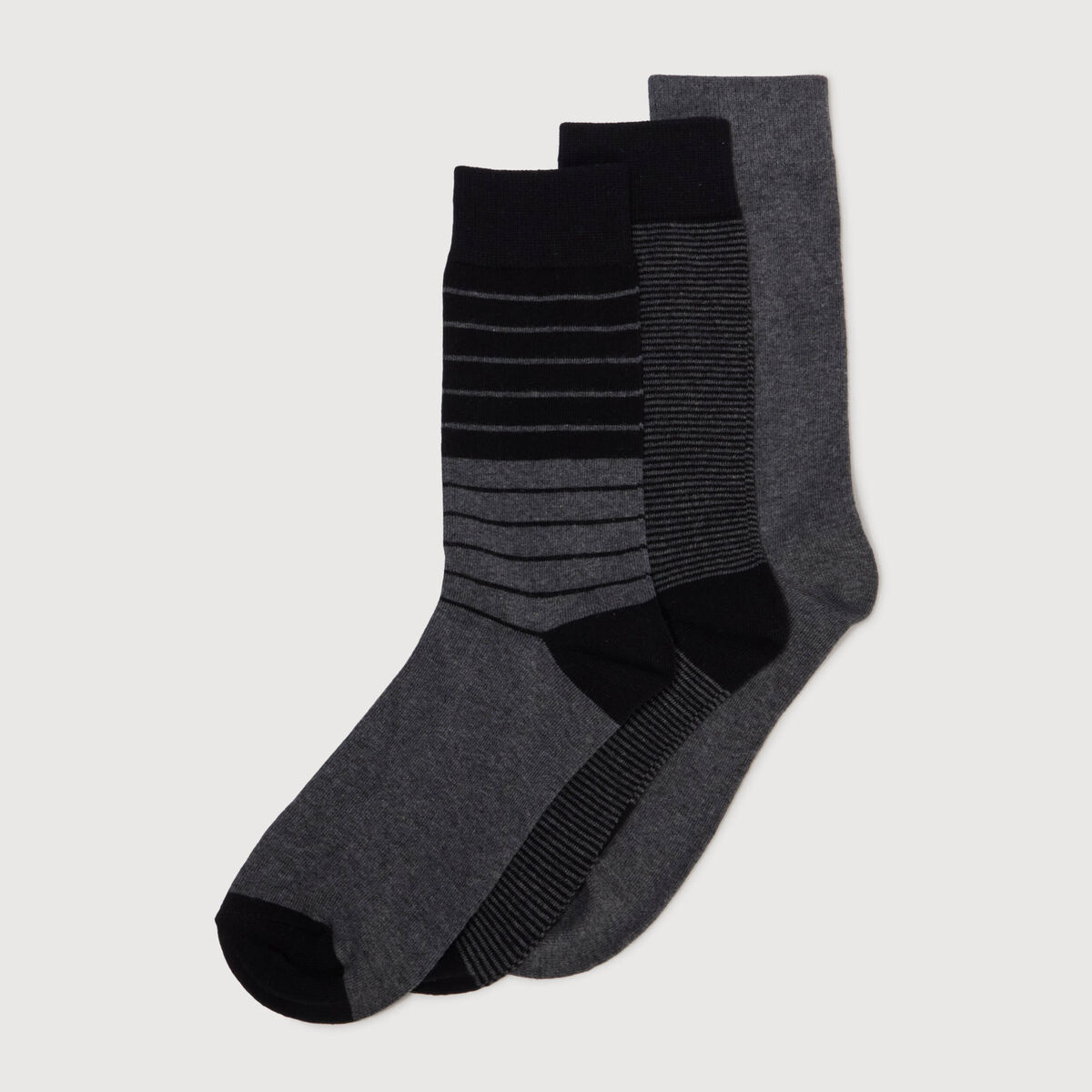 Lot de 3 paires de chaussettes noir homme