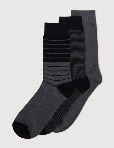 Lot de 3 paires de chaussettes noir homme