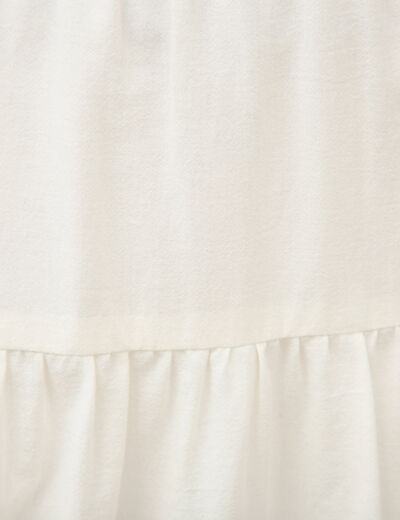 Jupe longue &eacute;vas&eacute;e en coton doubl&eacute;e ecru femme