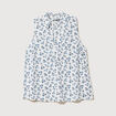 Top sans manches col v fluide ecru femme