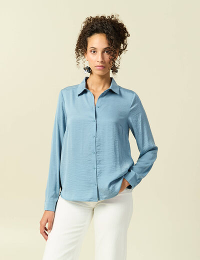 Chemise manches longues gris femme