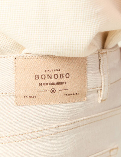 Jeans regular 5 poches denim beige homme