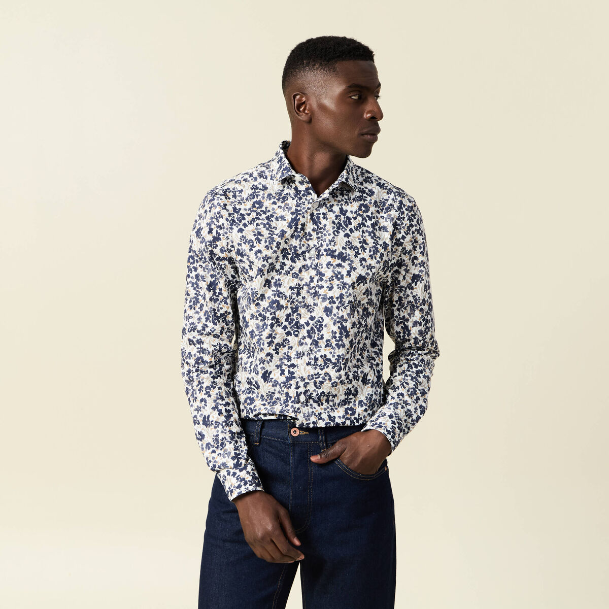 Chemise manches longues blanc homme