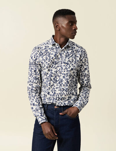 Chemise manches longues blanc homme