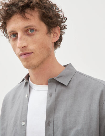 Chemise manches longues gris homme
