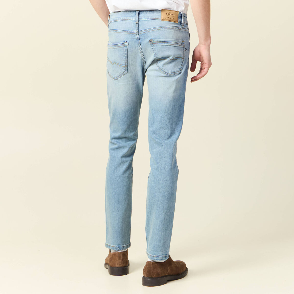 Jeans slim 5 poches denim used homme