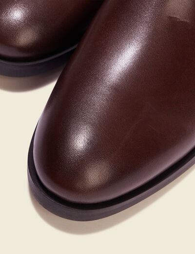 Bottines chelsea en cuir marron foncé homme