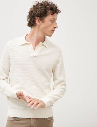 Pull manches longues ecru homme