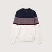 Pull fin col rond manches longues bleu marine homme