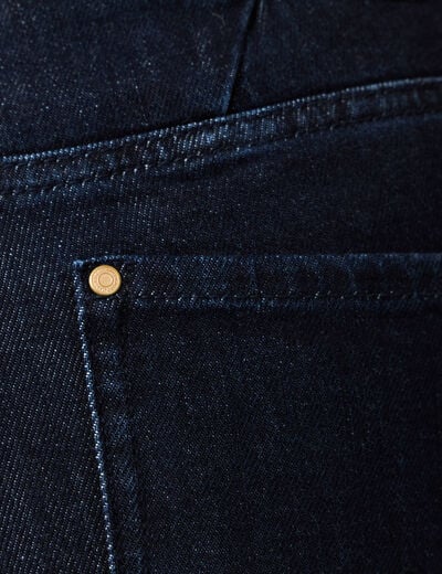 Jeans flare taille haute denim brut femme