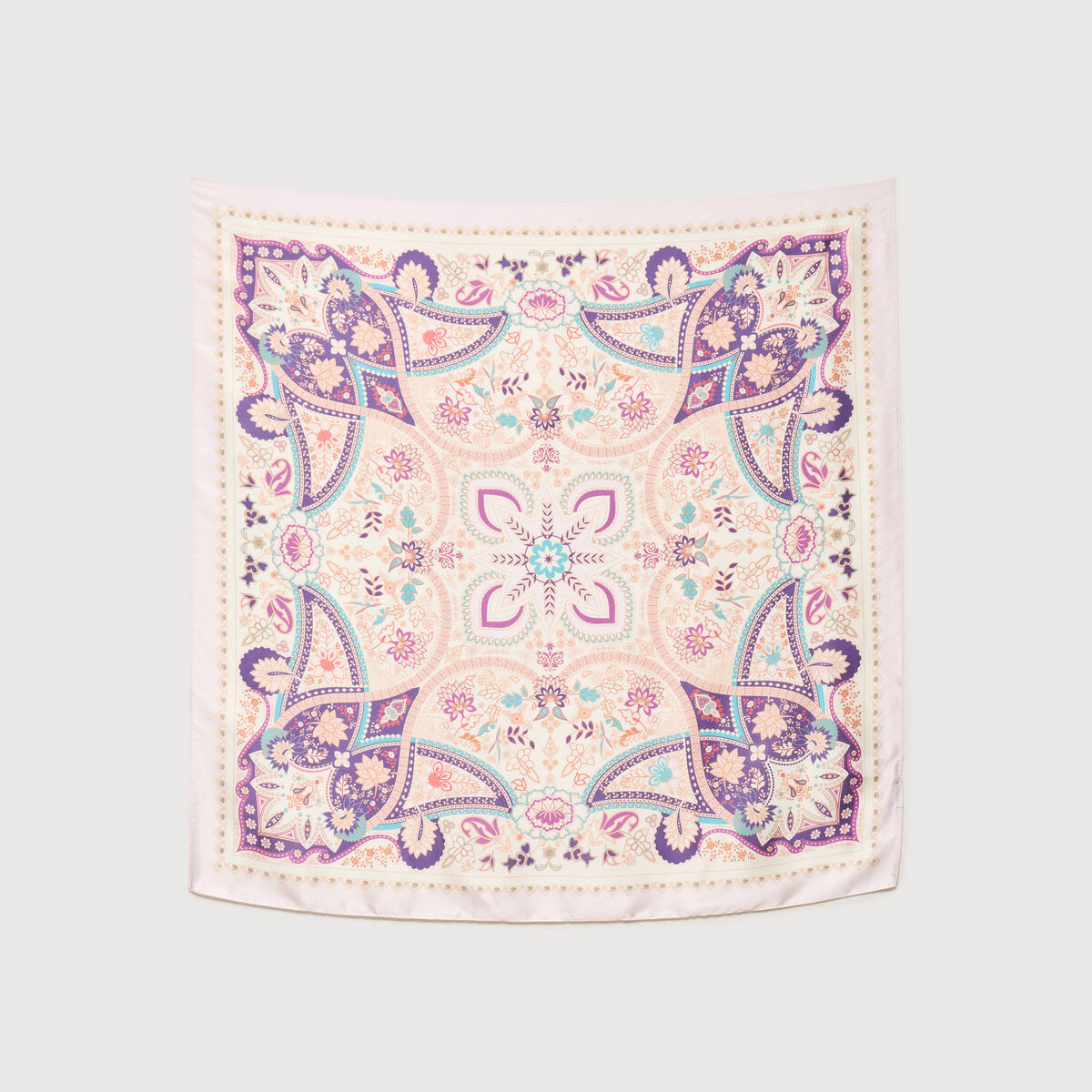 Foulard satin&eacute; rouge clair femme