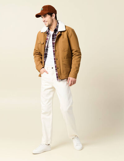 Chemise manches longues prune homme