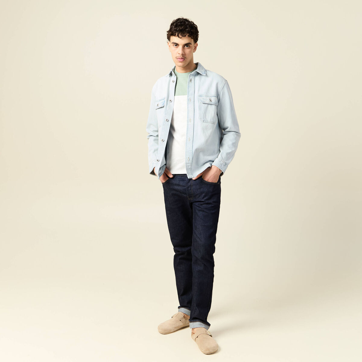 T-shirt manches courtes vert olive homme