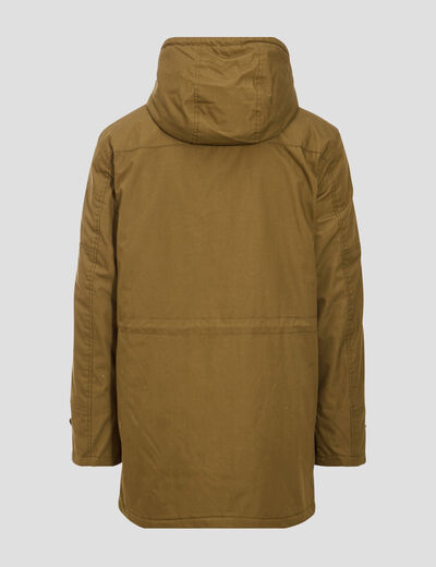 Parka droite à capuche camel homme
