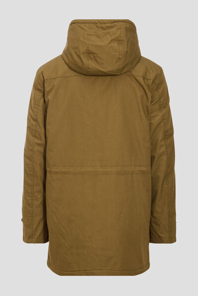 Parka droite à capuche camel homme