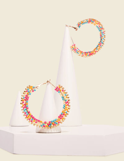 Boucles d'oreilles créoles multicolore femme