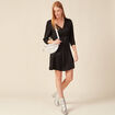 Robe évasée satin noir femme