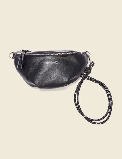 Sac banane simili cuir noir femme
