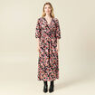Robe longue évasée fluide noir femme