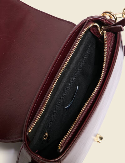 Sac bandoulière avec doublure prune femme
