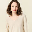 Pull manches longues ecru femme
