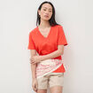 T-shirt manches courtes orange fonc&eacute; femme